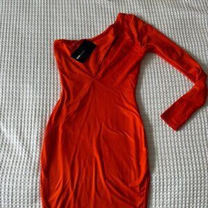 Orange Long-Sleeve o/s Dress